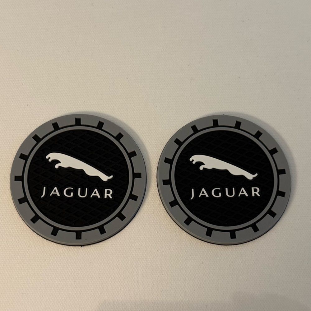 Jaguar Car Cup Coasters in Black Set of 2 NWT